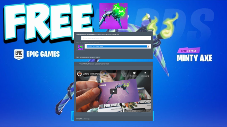 Minty Pickaxe Codes free redeem 2020 for ps4 and mobile